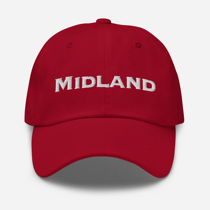 'Midland' Dad Hat | White/Black Embrodery