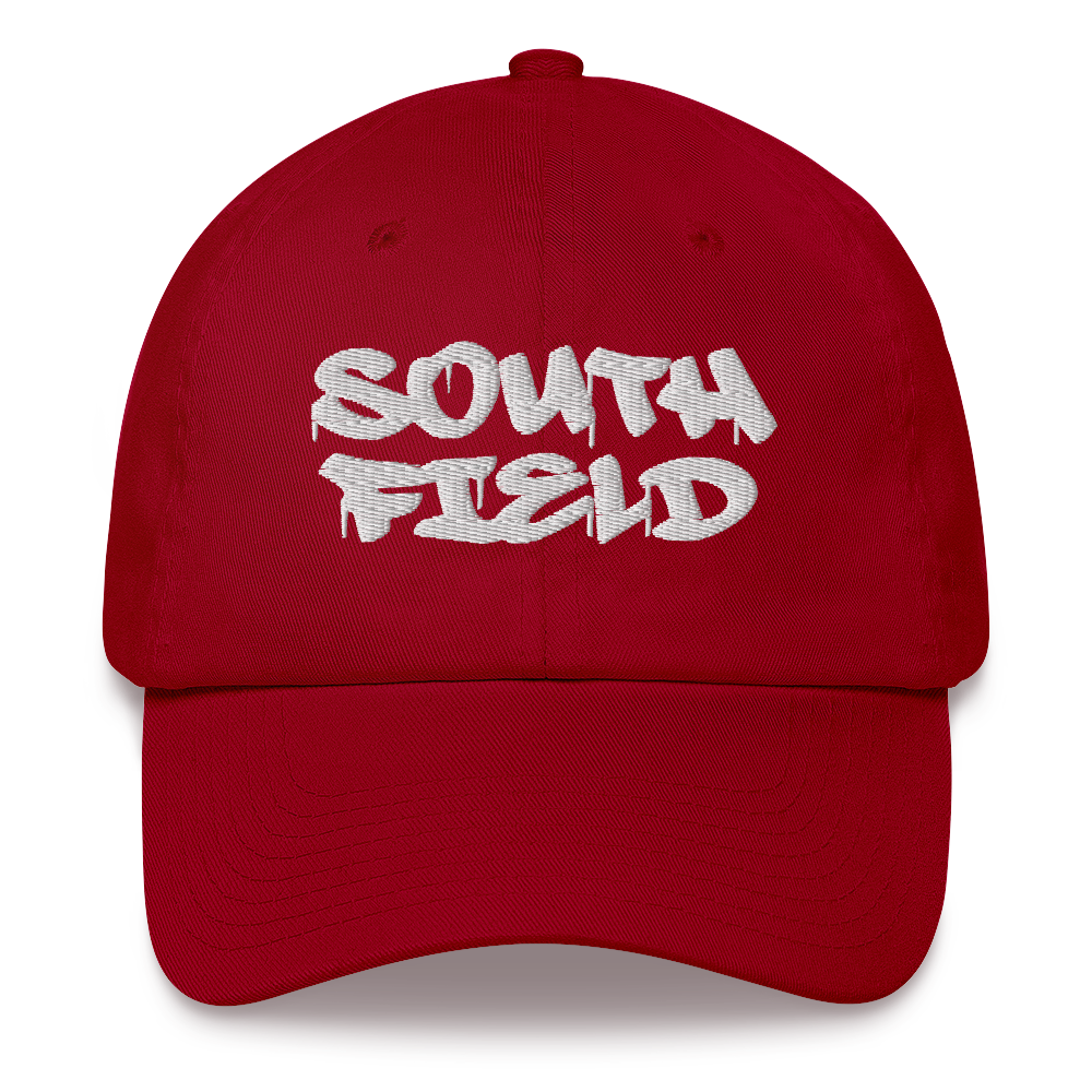 'Southfield' Dad Hat | White/Black Embroidery