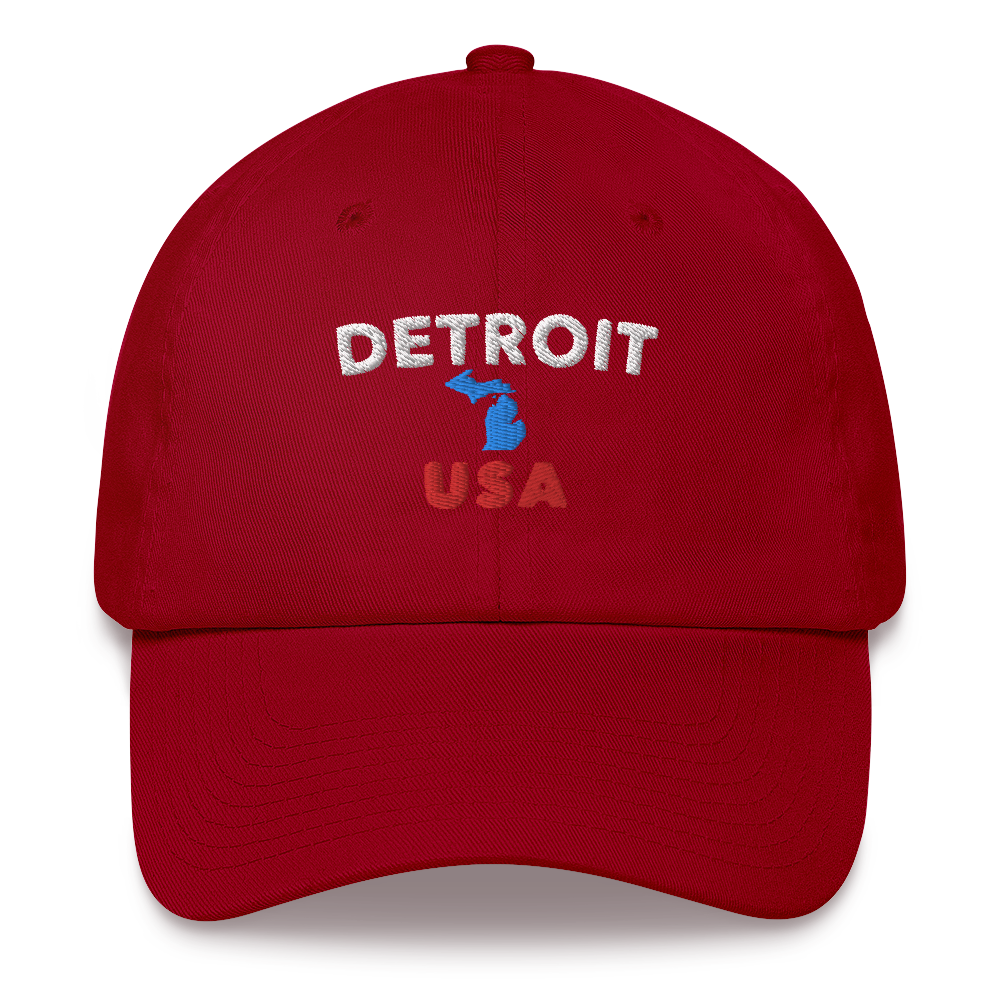 'Detroit USA' Dad Hat (w/ Michigan Outline)