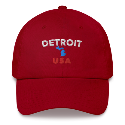 'Detroit USA' Dad Hat (w/ Michigan Outline)