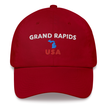 'Grand Rapids USA' Dad Hat (w/ Michigan Outline)