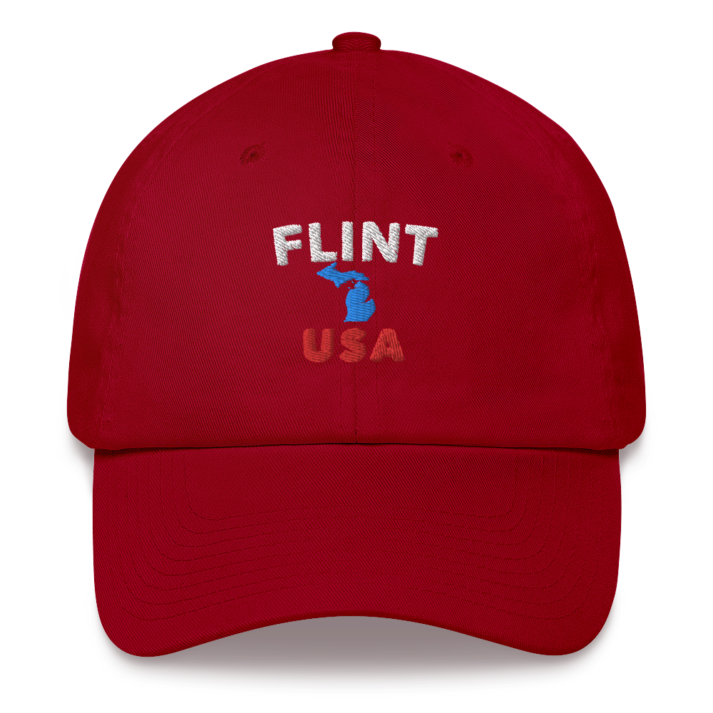 'Flint USA' Dad Hat (w/ Michigan Outline)