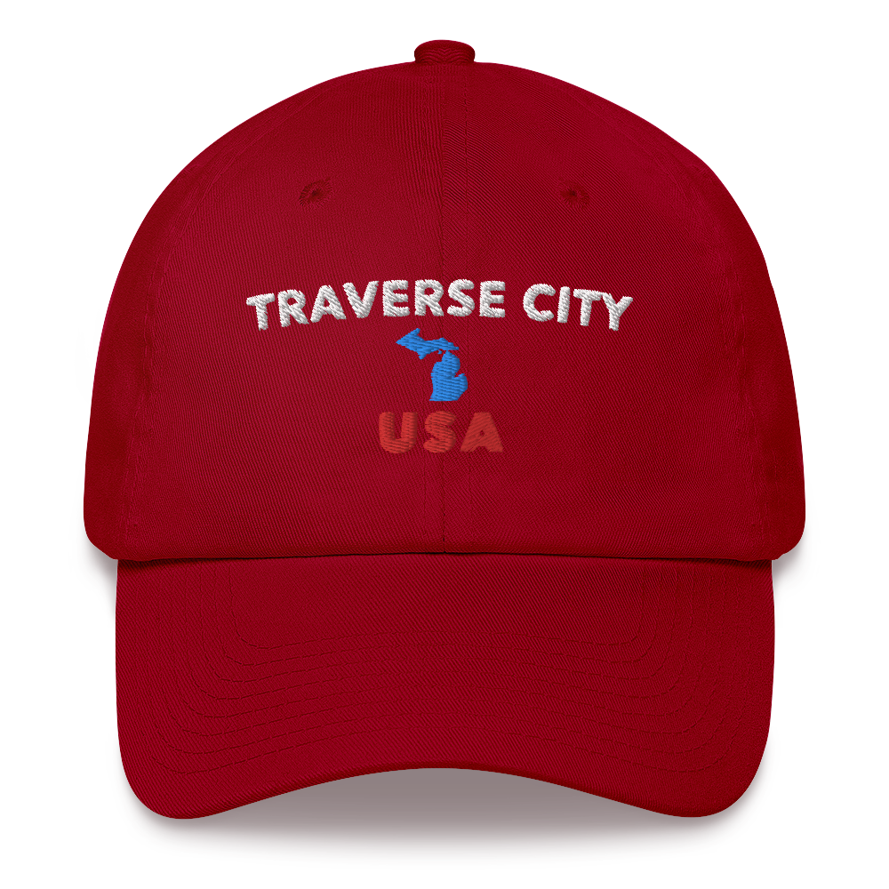 'Traverse City USA' Dad Hat (w/ Michigan Outline)