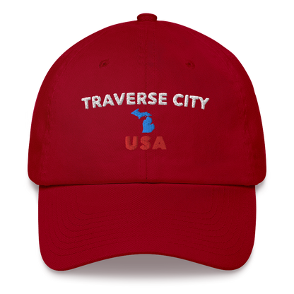 'Traverse City USA' Dad Hat (w/ Michigan Outline)