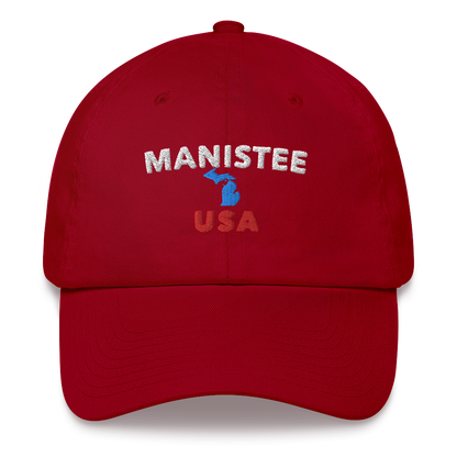 'Manistee USA' Dad Hat (w/ Michigan Outline)