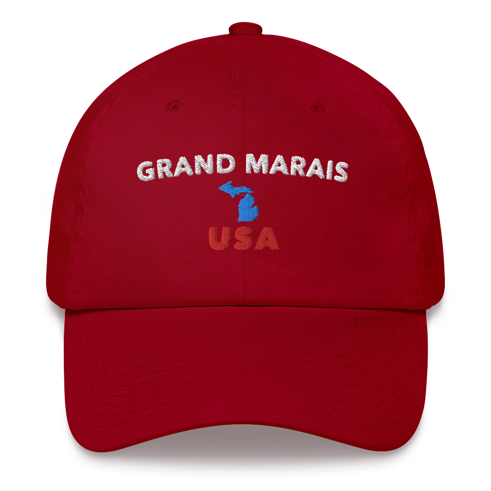 'Grand Marais USA' Dad Hat (w/ Michigan Outline)