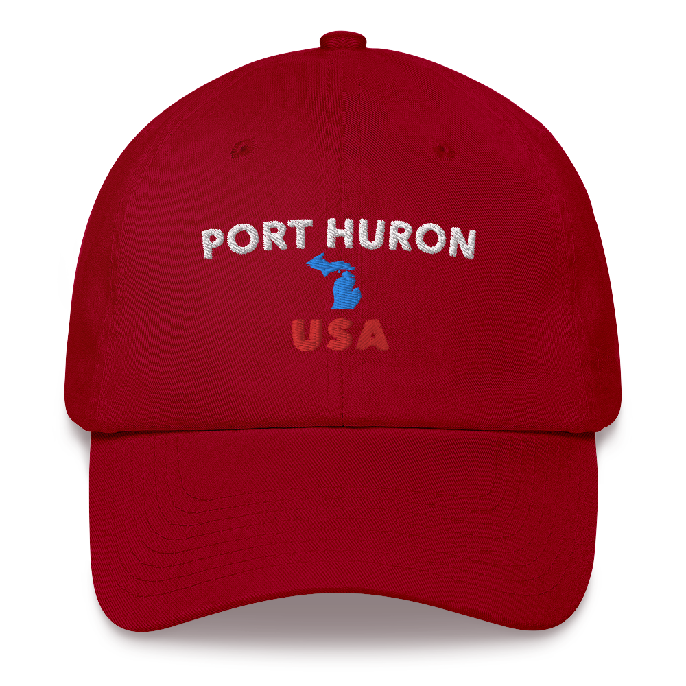 'Port Huron USA' Dad Hat (w/Michigan Outline)