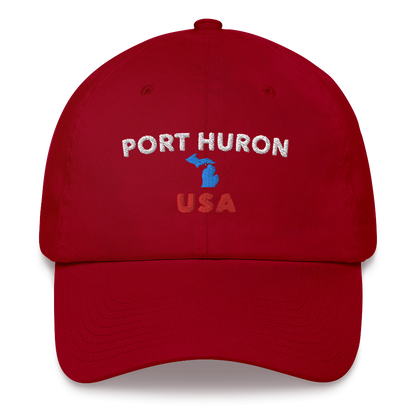 'Port Huron USA' Dad Hat (w/Michigan Outline)