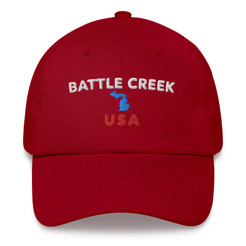 'Battle Creek USA' Dad Hat (w/ Michigan Outline)