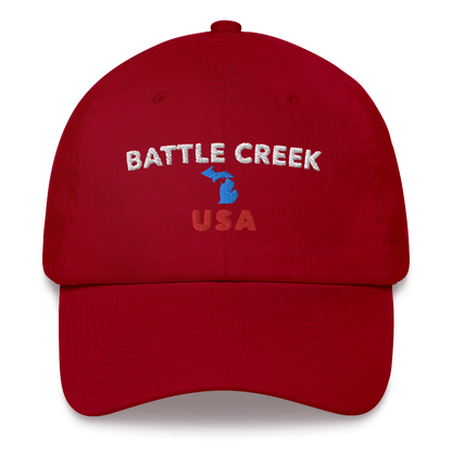 'Battle Creek USA' Dad Hat (w/ Michigan Outline)