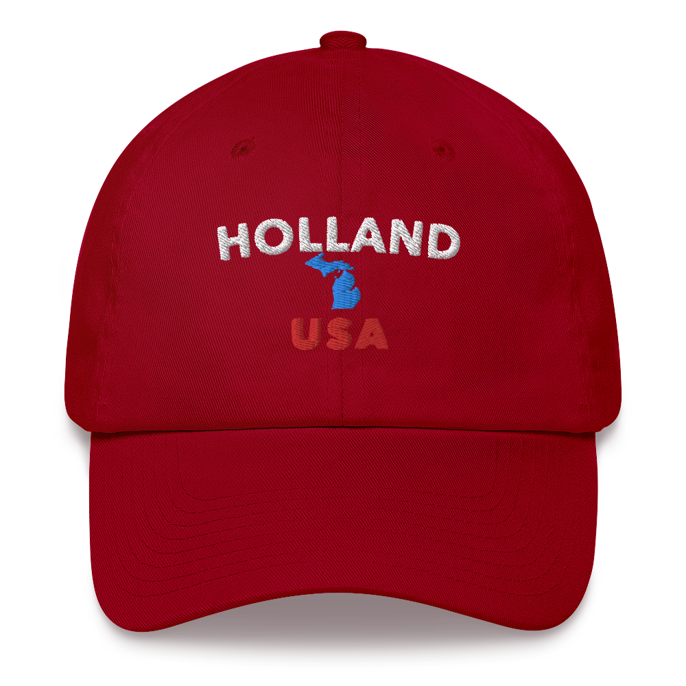 'Holland USA' Dad Hat (w/ Michigan Outline)