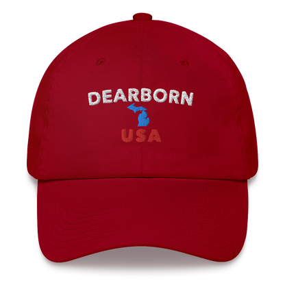 'Dearborn USA' Dad Hat (w/ Michigan Outline)