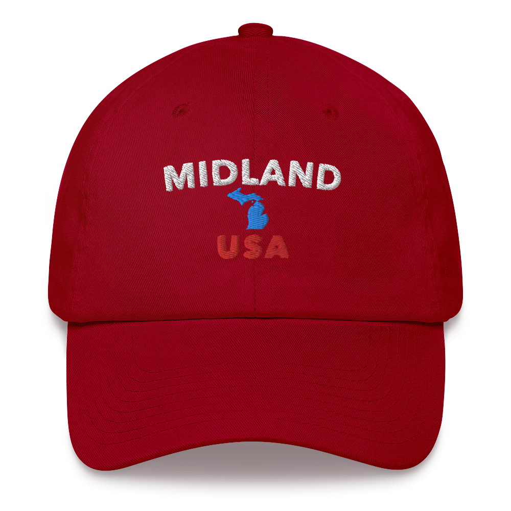 'Midland USA' Dad Hat (w/ Michigan Outline)