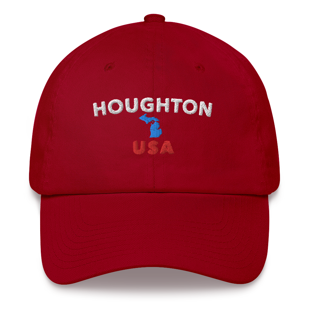 'Houghton USA' Dad Hat (w/ Michigan Outline)