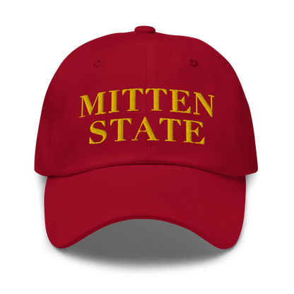 Michigan 'Mitten State' Dad Hat (Didone Font) | Gold Embroidery