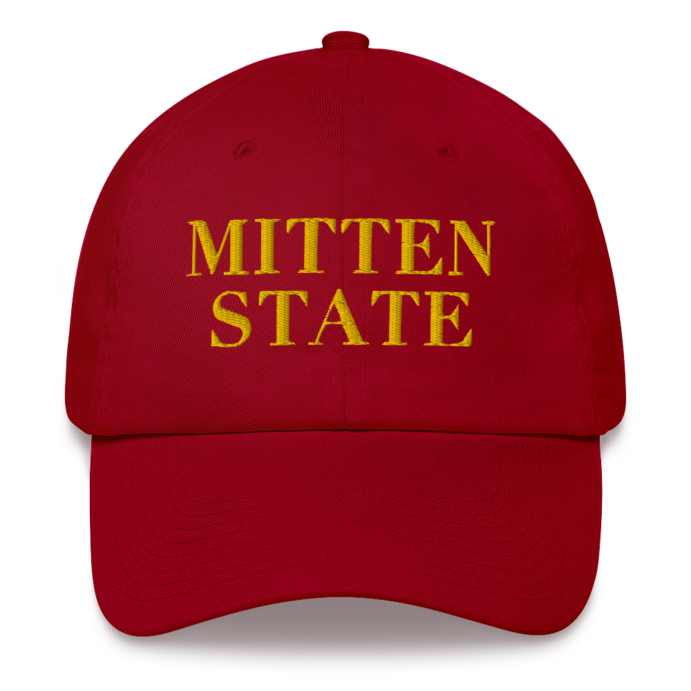 Michigan 'Mitten State' Dad Hat (Didone Font) | Gold Embroidery