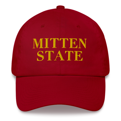 Michigan 'Mitten State' Dad Hat (Didone Font) | Gold Embroidery