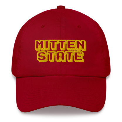 Michigan 'Mitten State' Dad Hat (Arcade Font) | Gold Embroidery