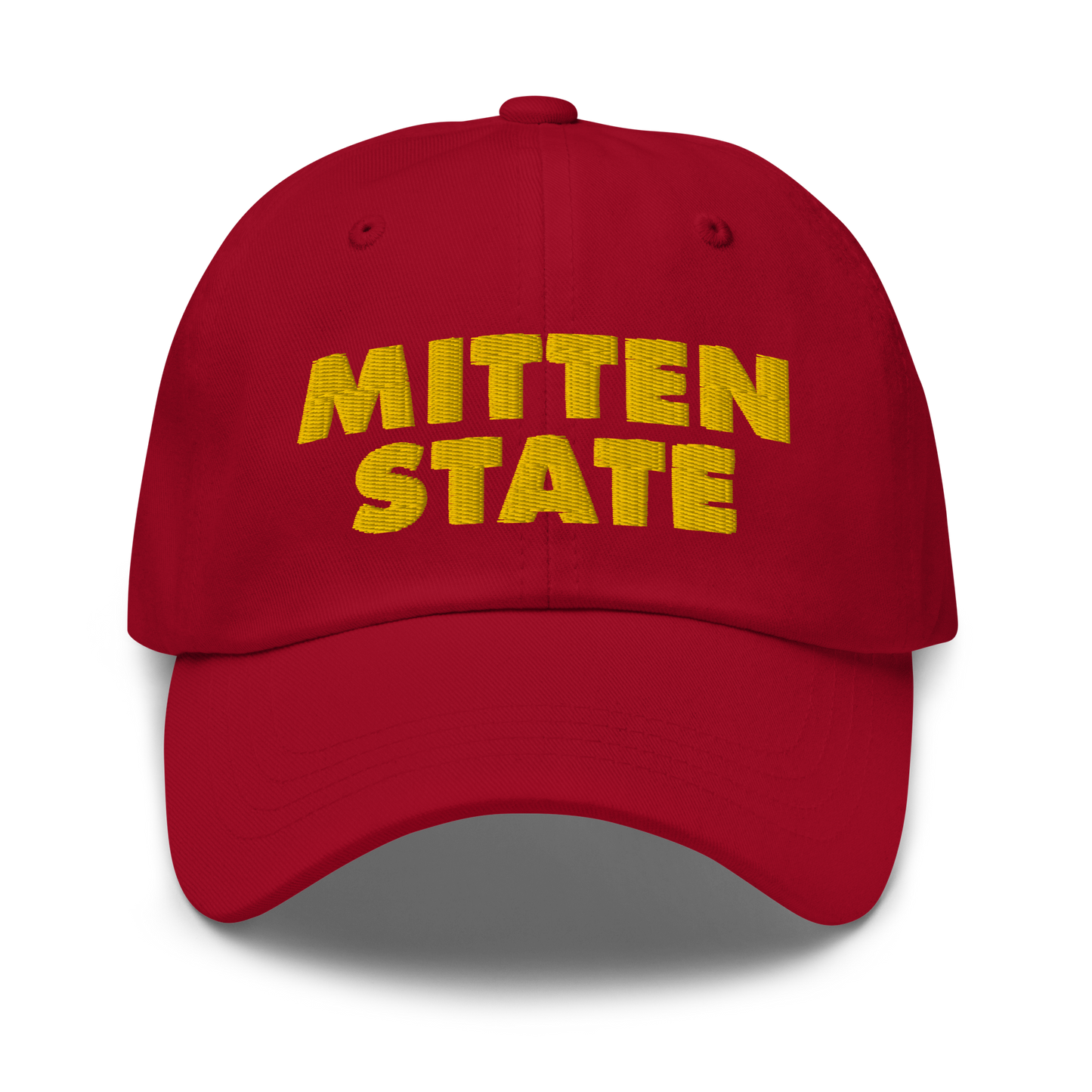 Michigan 'Mitten State' Dad Hat (Geometric Sans Font) | Gold Embroidery