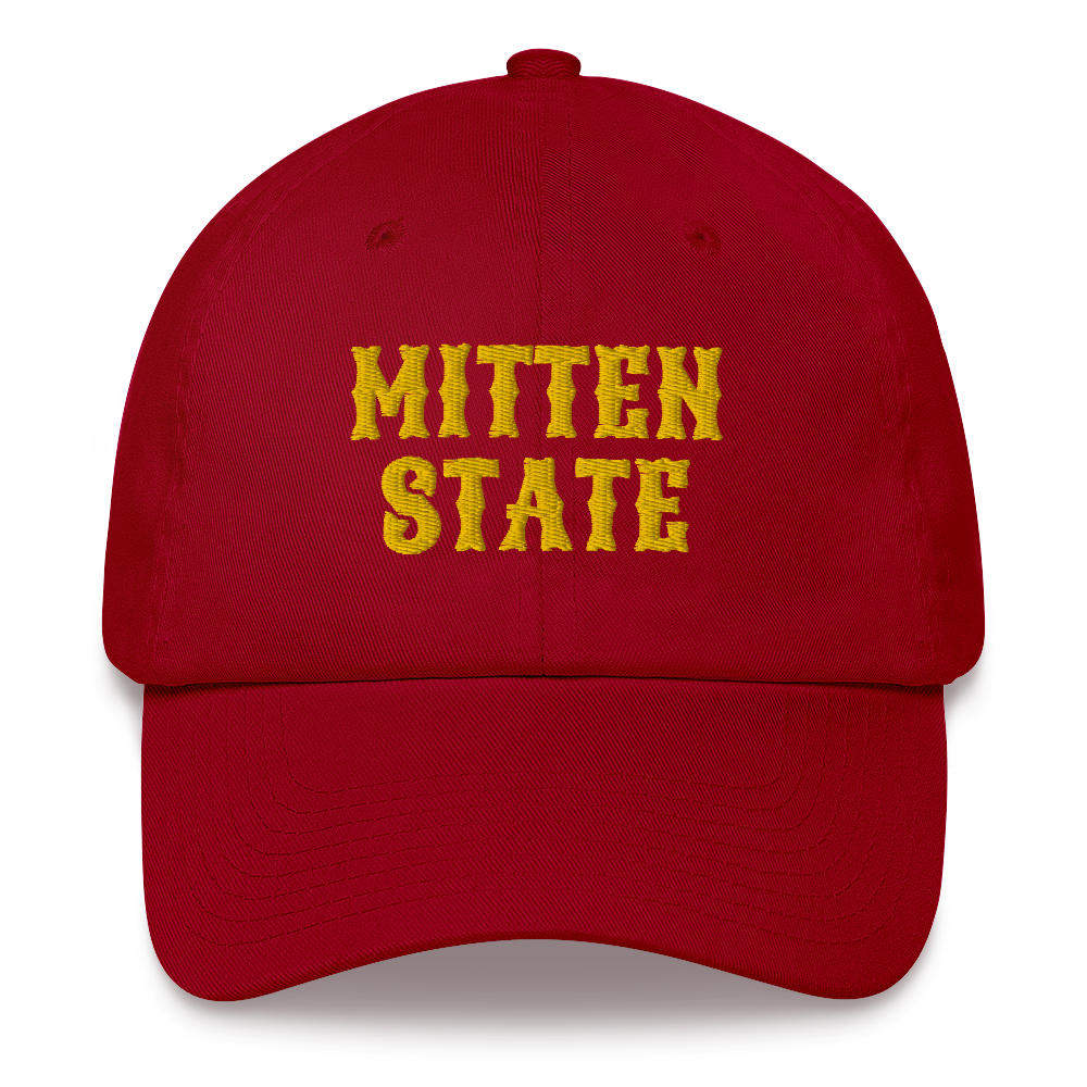 Michigan 'Mitten State' Dad Hat (Arcade Font) | Gold Embroidery