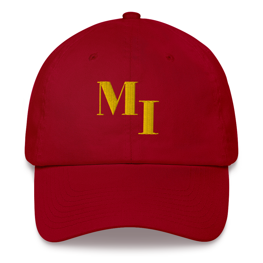 Michigan 'MI' Dad Hat (Didone Logotype) | Gold Embroidery