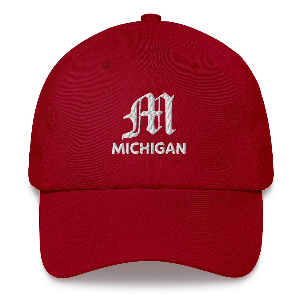 'Michigan' Dad Hat (w/ Old English 'M')