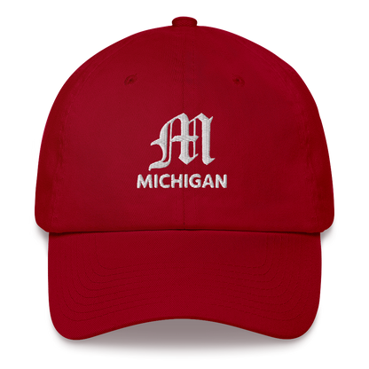 'Michigan' Dad Hat (w/ Old English 'M')