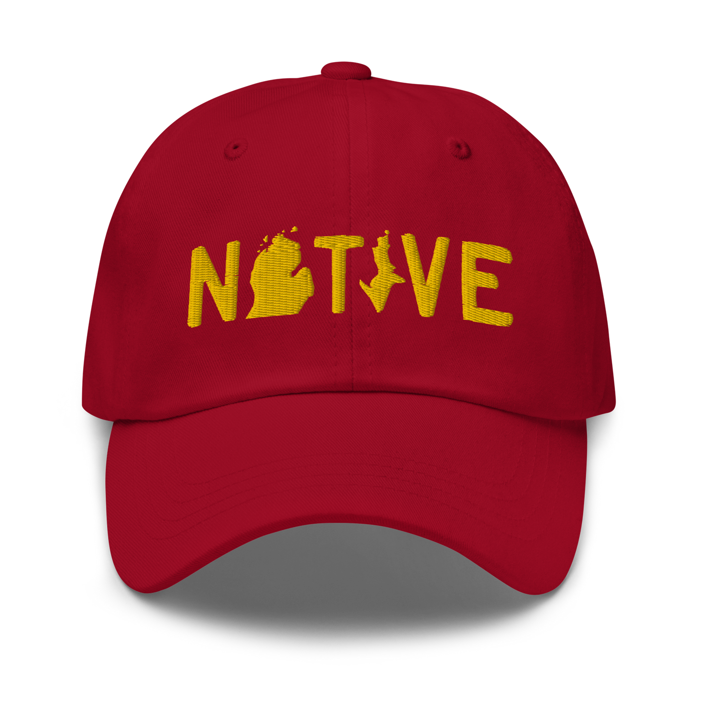 Michigan 'Native' Dad Hat (Licence Plate Font) | Gold Embroidery