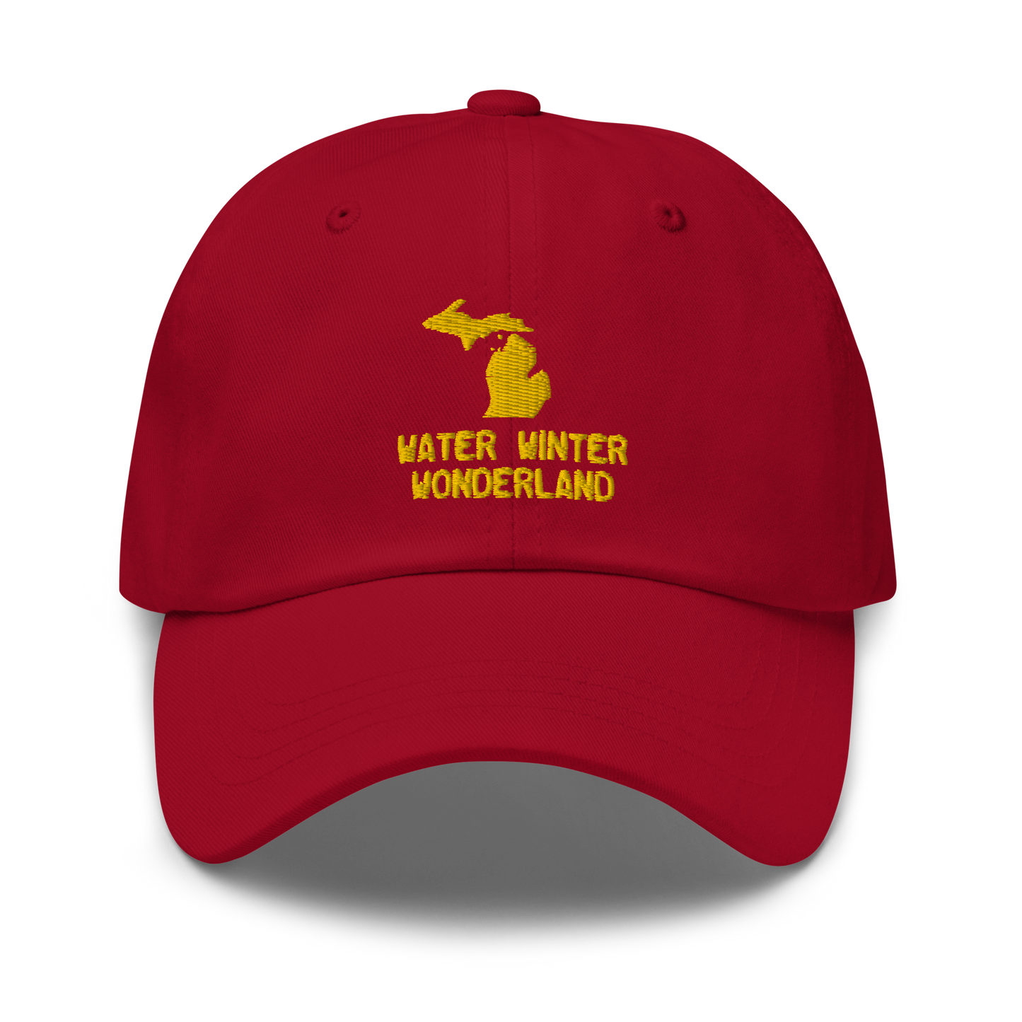 'Water Winter Wonderland' Dad Hat (w/ Michigan Outline) | Gold Embroidery