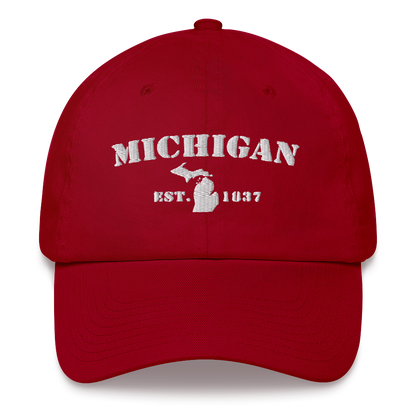 'Michigan EST 1837' Dad Hat (Army Font)