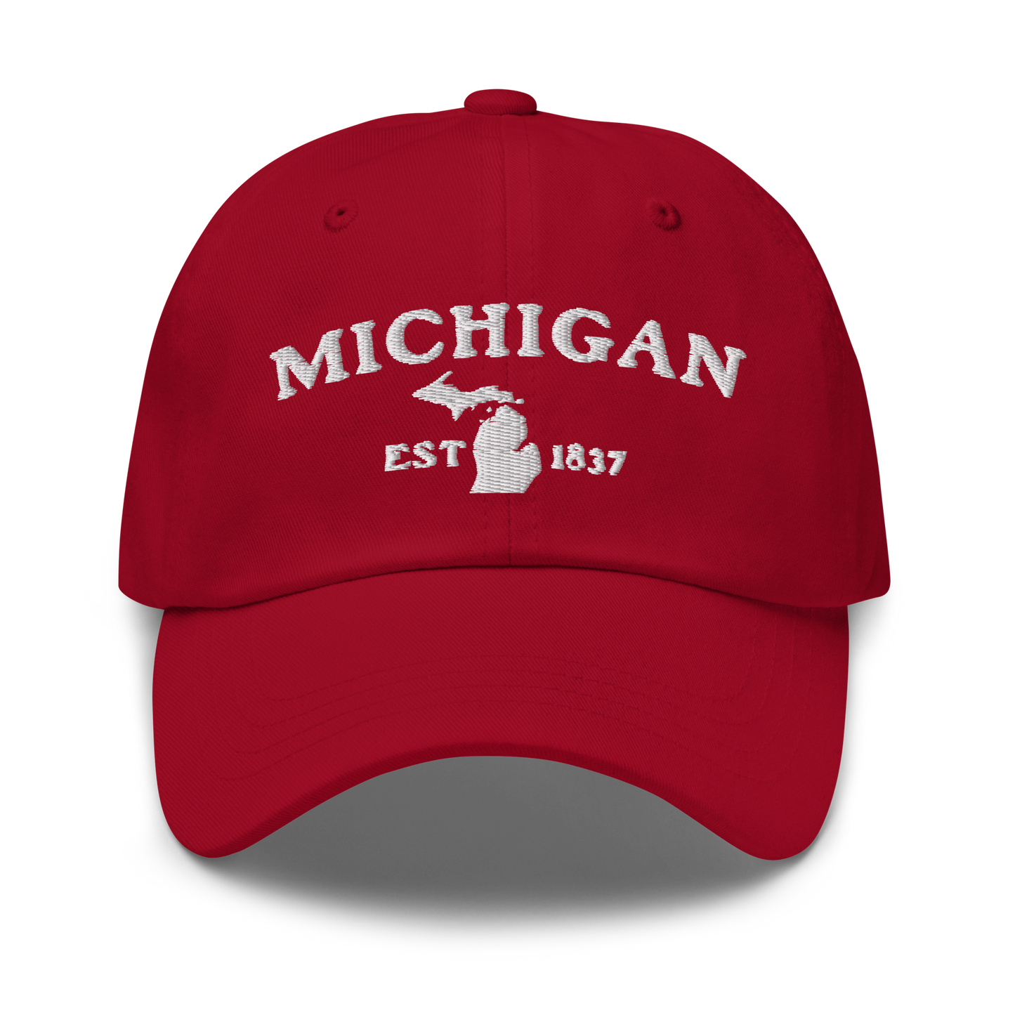 'Michigan EST 1837' Dad Hat (Woodcut Font)