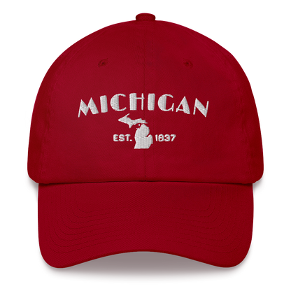 'Michigan EST 1837' Dad Hat (Theatrical Art Deco Font)