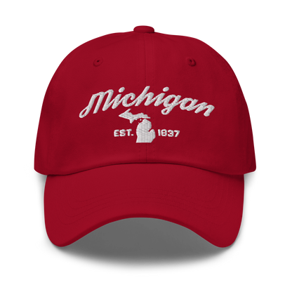 'Michigan EST 1837' Dad Hat (Script Font)