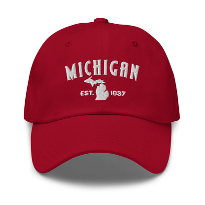 'Michigan EST 1837' Dad Hat (Vicious Mustelid Font)