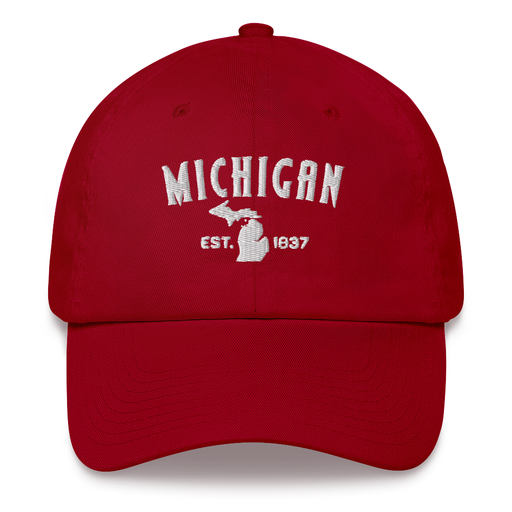 'Michigan EST 1837' Dad Hat (Vicious Mustelid Font)