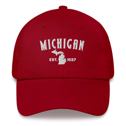 'Michigan EST 1837' Dad Hat (Vicious Mustelid Font)