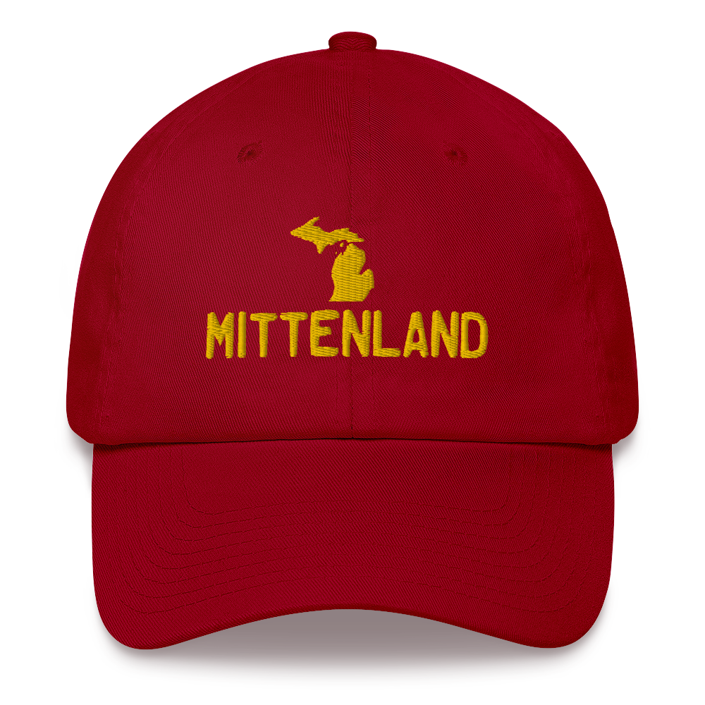 Michigan 'Mittenland' Dad Hat | Gold Embroidery