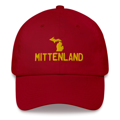 Michigan 'Mittenland' Dad Hat | Gold Embroidery