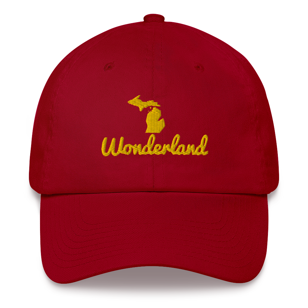 Michigan 'Wonderland' Dad Hat (Script Font) | Gold Embroidery