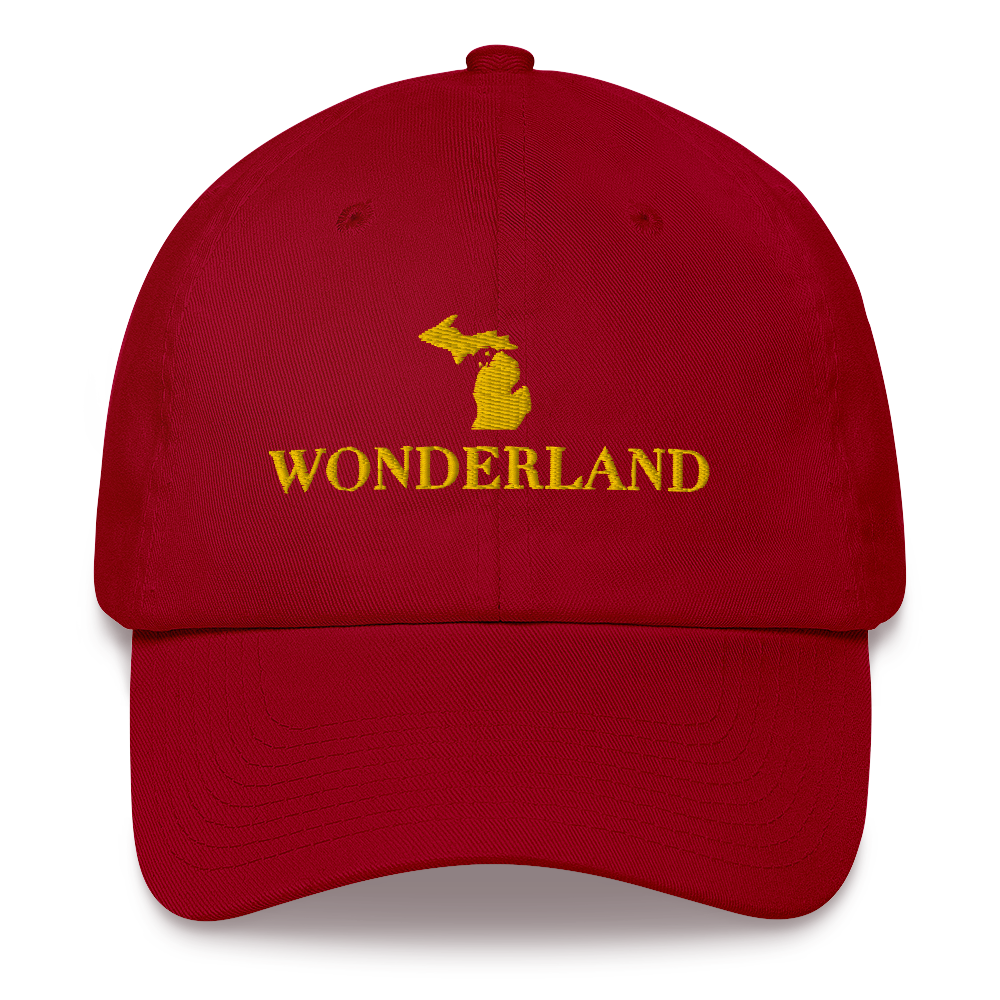 Michigan 'Wonderland' Dad Hat (Didone Font) | Gold Embroidery