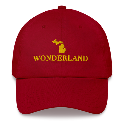 Michigan 'Wonderland' Dad Hat (Didone Font) | Gold Embroidery