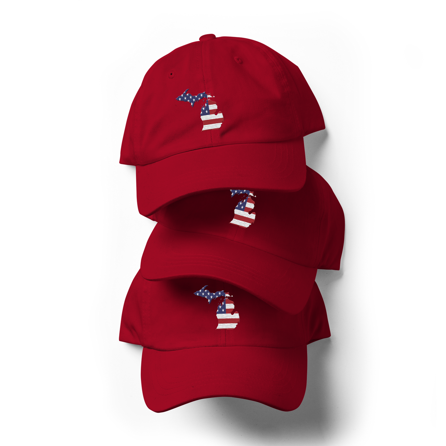 State of Michigan Dad Hat (w/ USA Flag Outline)