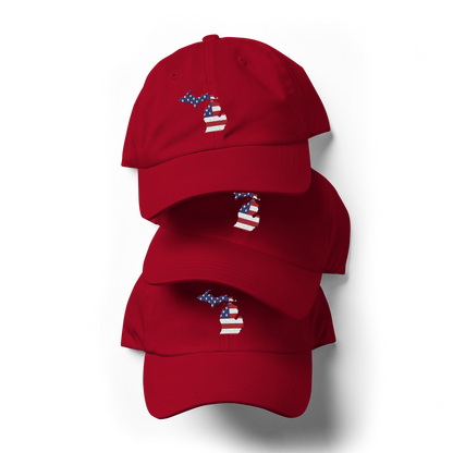 State of Michigan Dad Hat (w/ USA Flag Outline)