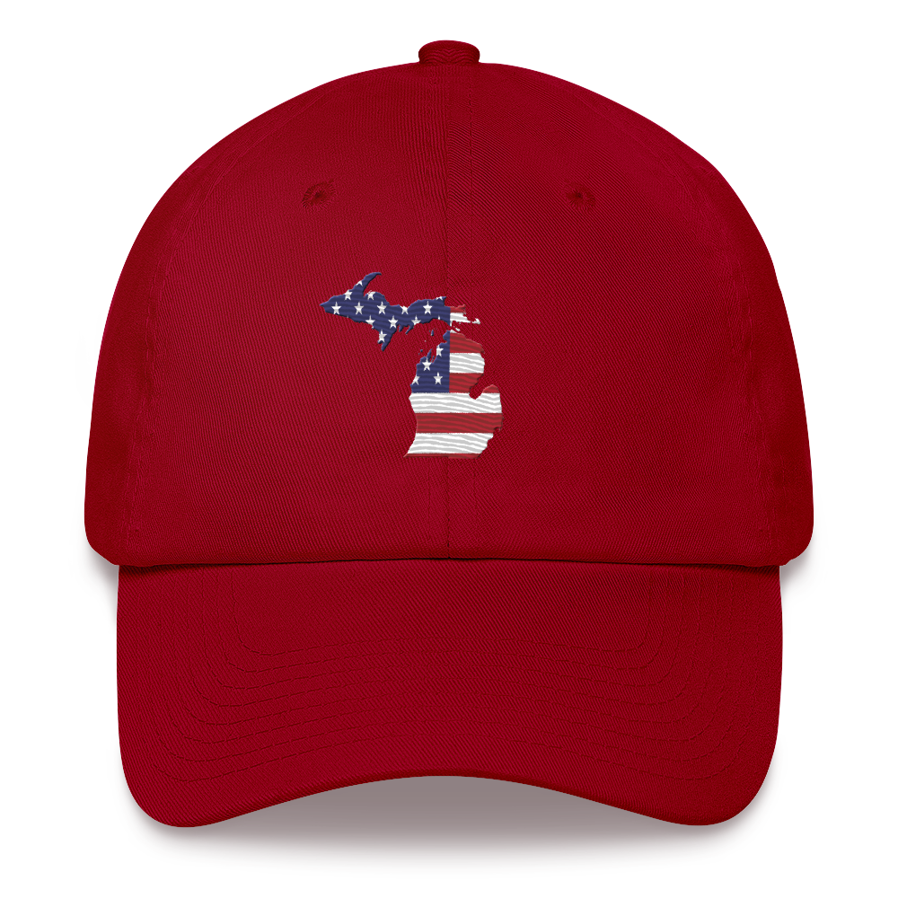 State of Michigan Dad Hat (w/ USA Flag Outline)