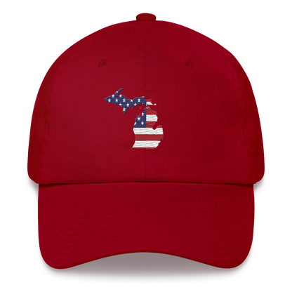 State of Michigan Dad Hat (w/ USA Flag Outline)