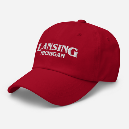 'Lansing Michigan' Dad Hat (1980s Drama Parody)