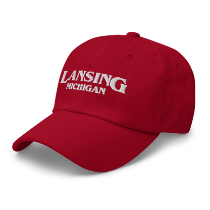 'Lansing Michigan' Dad Hat (1980s Drama Parody)