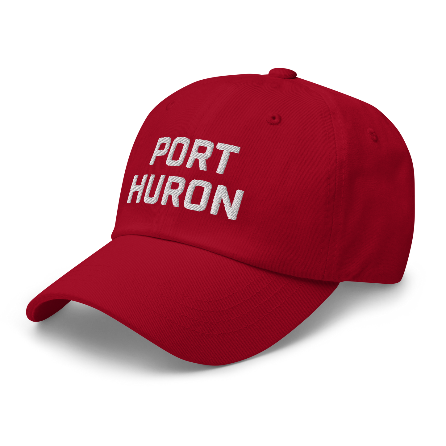 'Port Huron' Dad Hat | White/Black Embroidey