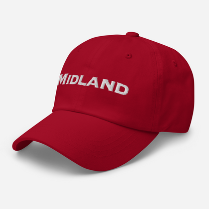 'Midland' Dad Hat | White/Black Embrodery