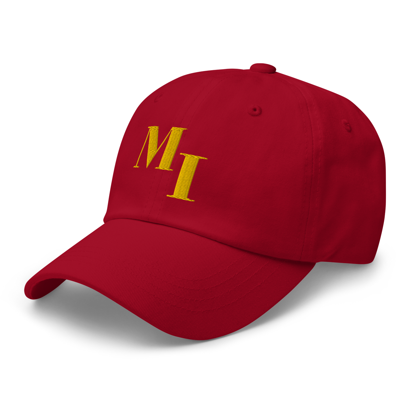 Michigan 'MI' Dad Hat (Didone Logotype) | Gold Embroidery